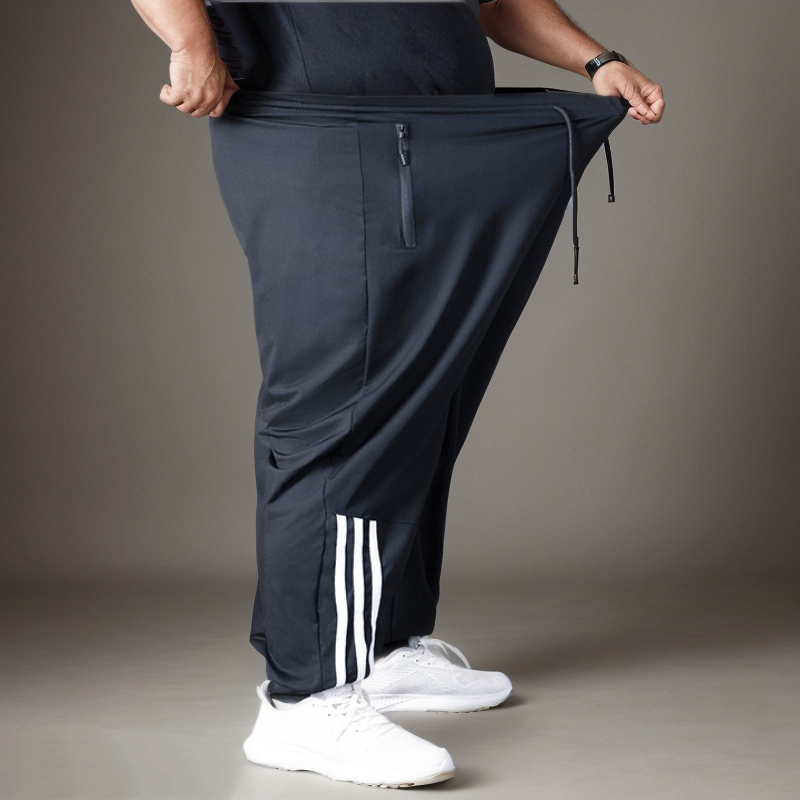 (L-10XL) Plus Size Men's Lightweight Loose Casual Striped Pants