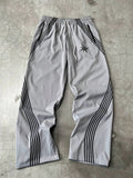 (L-10XL) Plus Size Men's Casual Loose Colorblock Striped Print Long Pants