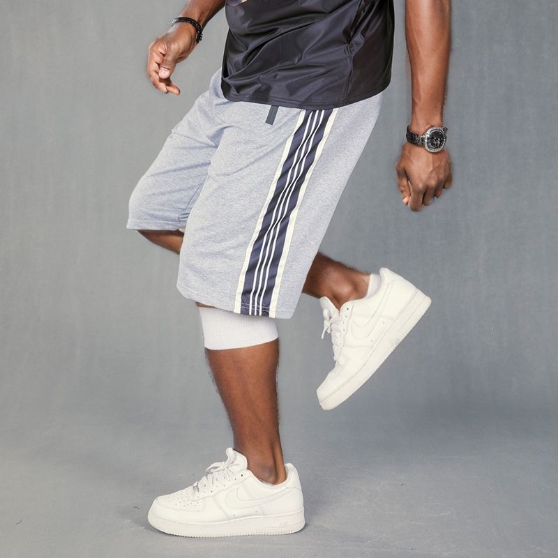 (L-10XL) Plus Size Men's High-Stretch Striped Pattern Shorts