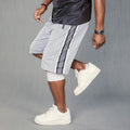 (L-10XL) Plus Size Men's High-Stretch Striped Pattern Shorts