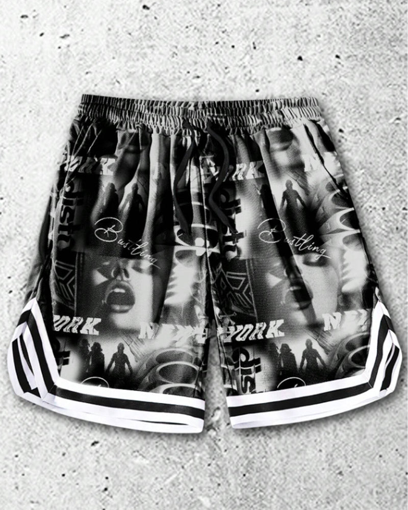 (L-10XL) Plus Size Men's Summer Sports Casual Comfortable Brand Printed Shorts
