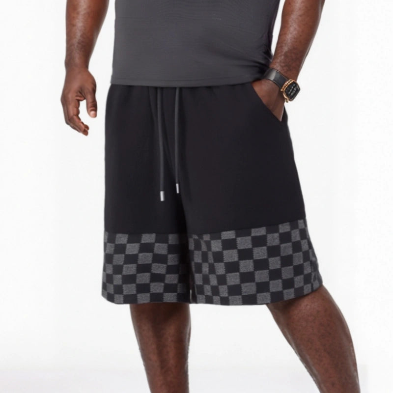 (L-10XL) Plus Size Men's High-Quality Lightweight Checkered Shorts