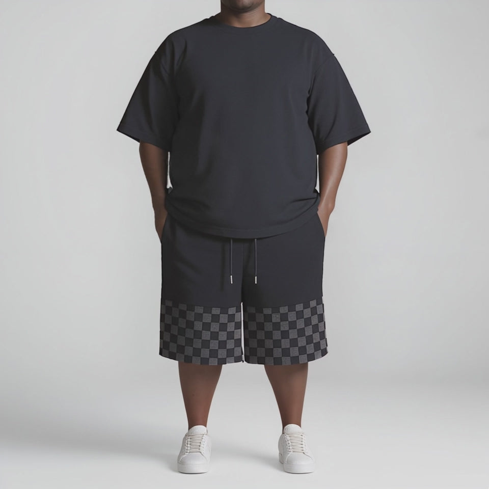 (L-10XL) Plus Size Men's High-Quality Lightweight Checkered Shorts