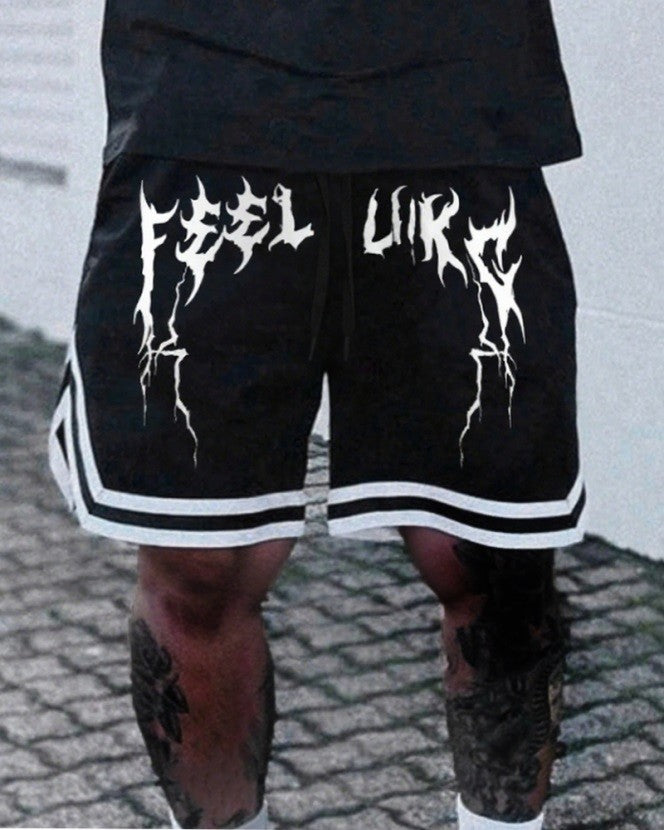 (L-10XL) Plus Size Men's Summer Sports Basketball Retro Street Breathable Casual Shorts