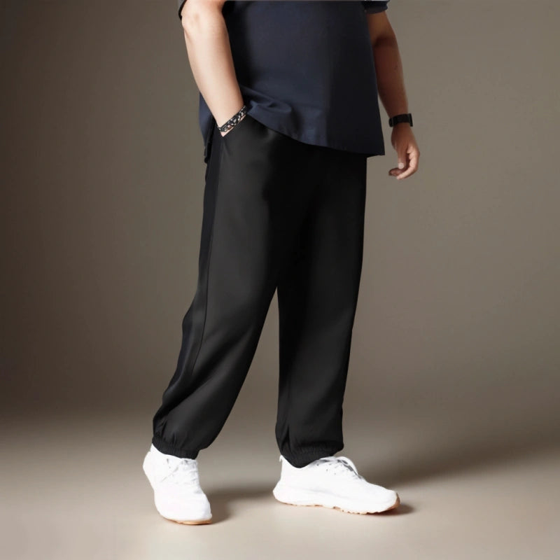 (L-10XL) Plus Size Men's Solid Color Casual Pants