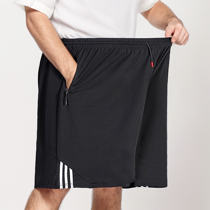 (L-10XL) Plus Size Men's High-Elasticity Striped Casual Shorts