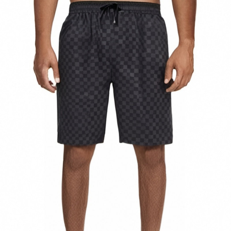 (L-10XL) Plus Size Men's Checkered Pattern Casual Shorts
