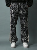 (L-10XL) Plus Size Men's Casual Leopard Printed Long Pants