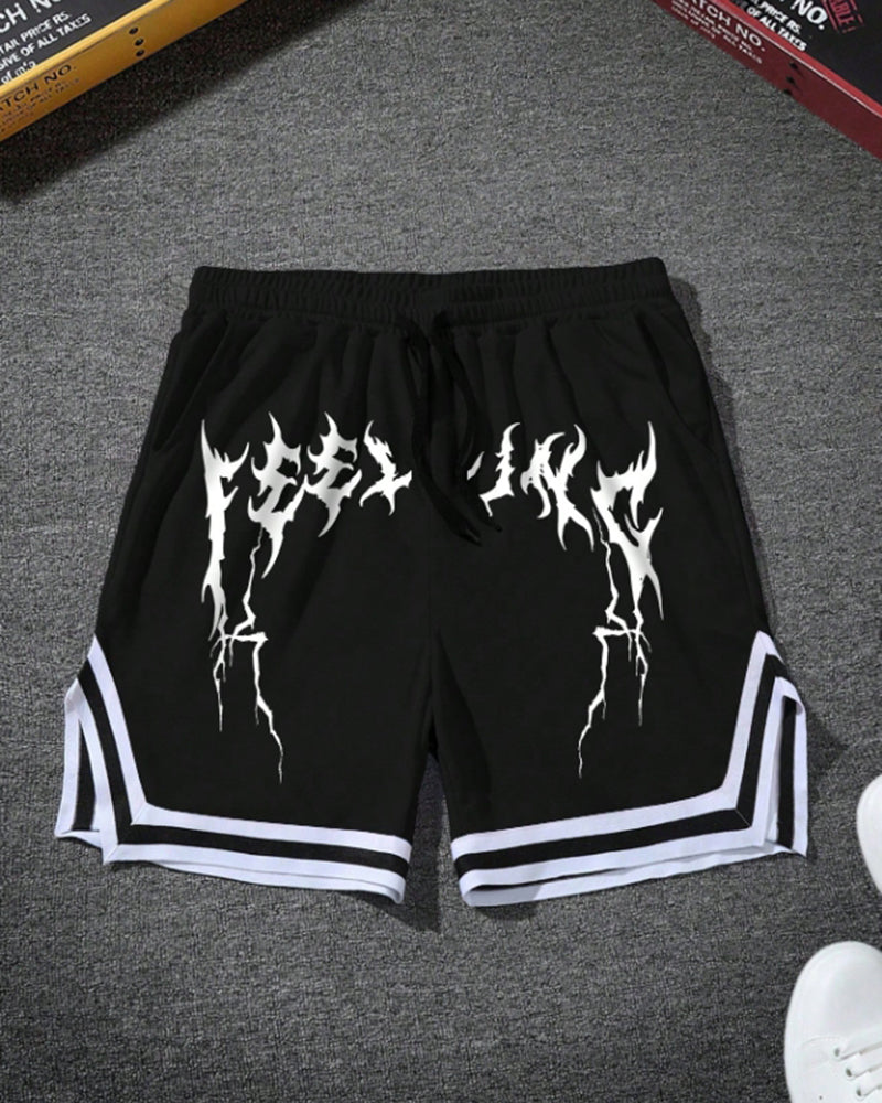 (L-10XL) Plus Size Men's Summer Sports Basketball Retro Street Breathable Casual Shorts