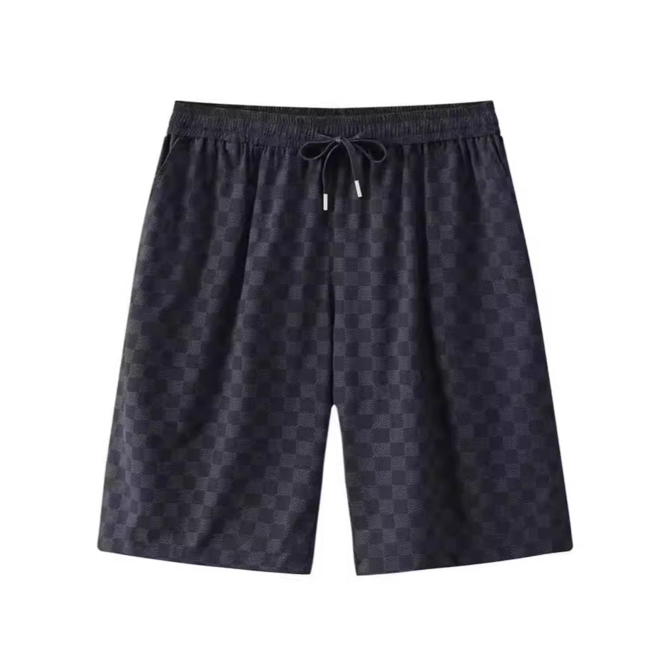 (L-10XL) Plus Size Men's Checkered Pattern Casual Shorts